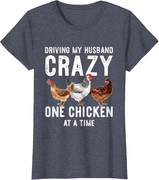 One Chicken at A Time Shirt Funny Chicken Lady Wife Mom
