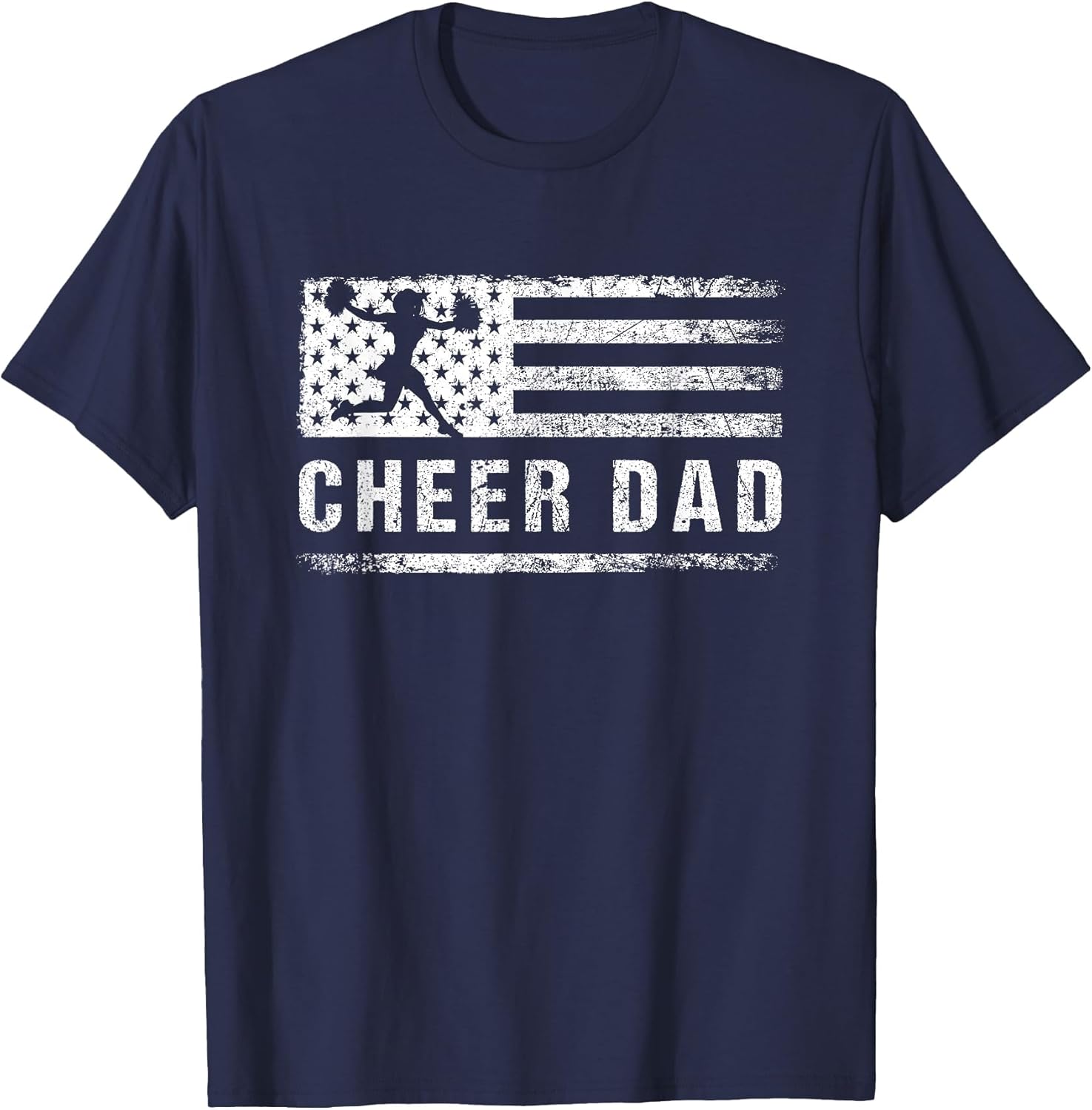 Cheer Dad American Flag Cheerleading Patriotic Father's Day
