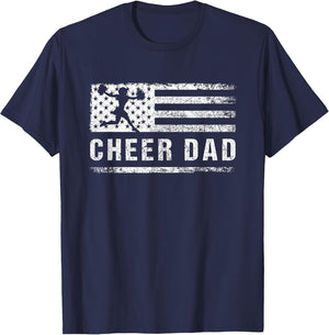 Cheer Dad American Flag Cheerleading Patriotic Father's Day