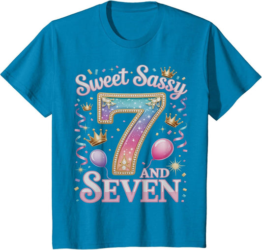 7 Years Sweet Sassy and Seven Girl Outfit 7th Birthday