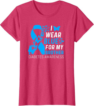 I Wear Blues for My Brother Ribbon Diabetes Awareness T1D