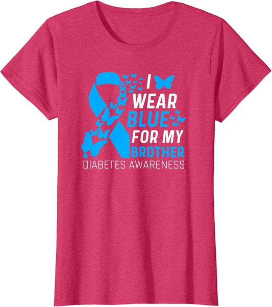 I Wear Blues for My Brother Ribbon Diabetes Awareness T1D