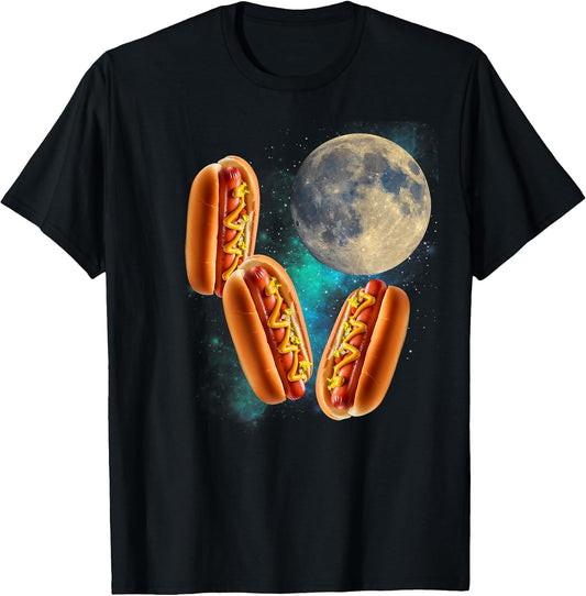 Three Hotdogs Moon Howling Funny 3 Hotdogs Howling at Moon