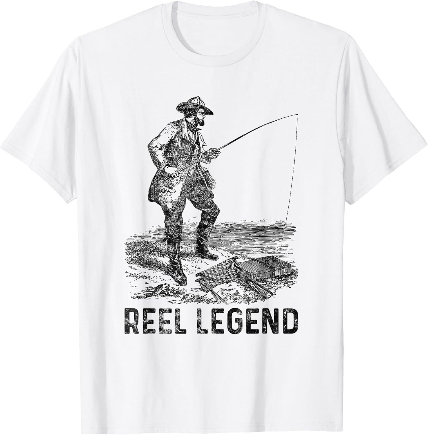 Reel Legend, Old Vintage Fisherman Fishing Grandpa Joke