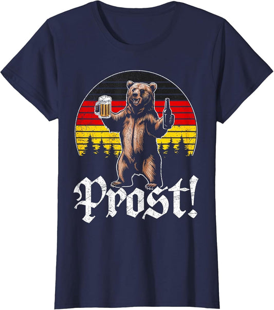 Funny Oktoberfest Cheers Bear Retro Vintage Drinking Costume