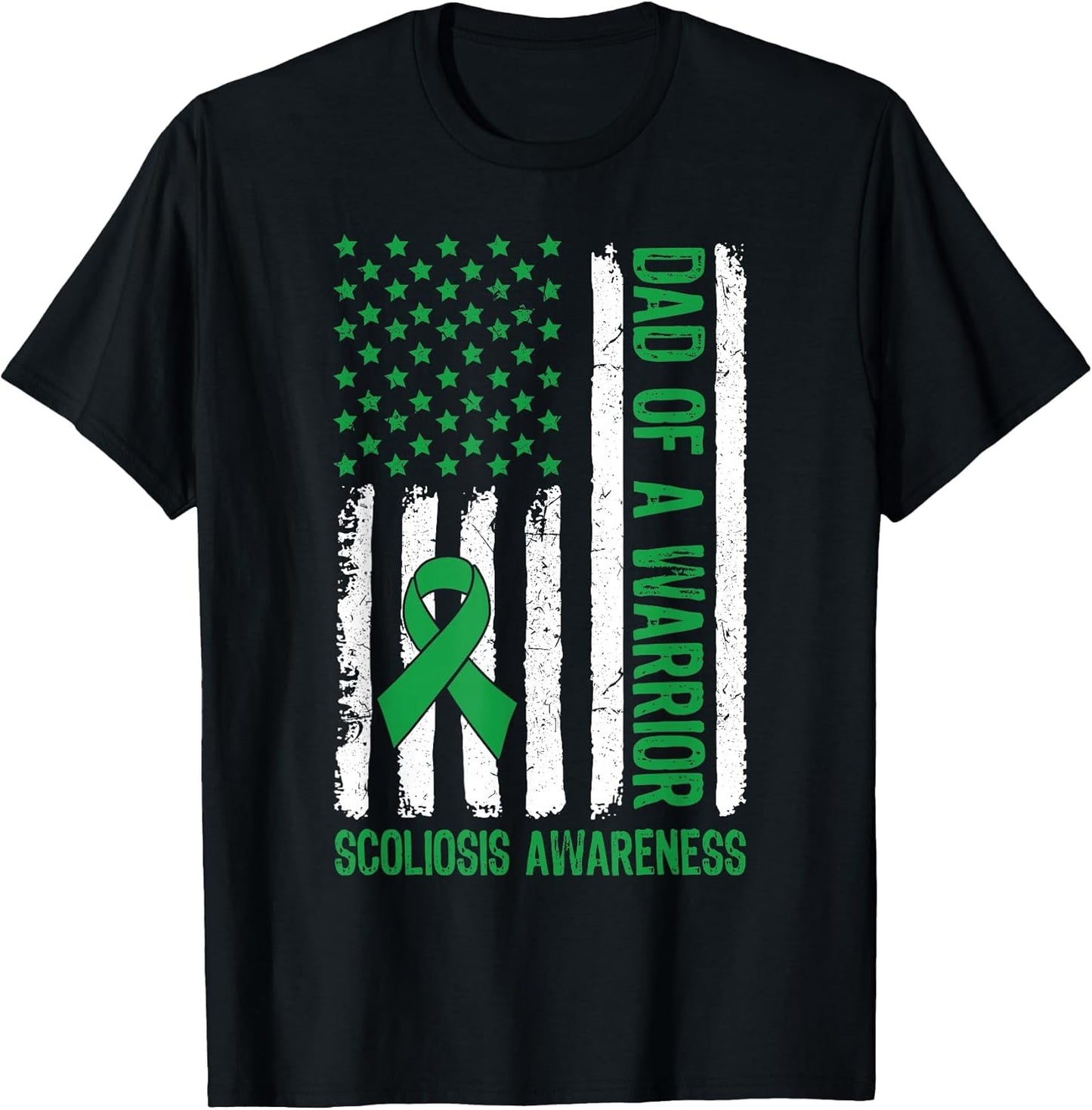 Dad of A Warrior Scoliosis Awareness Family US Flag