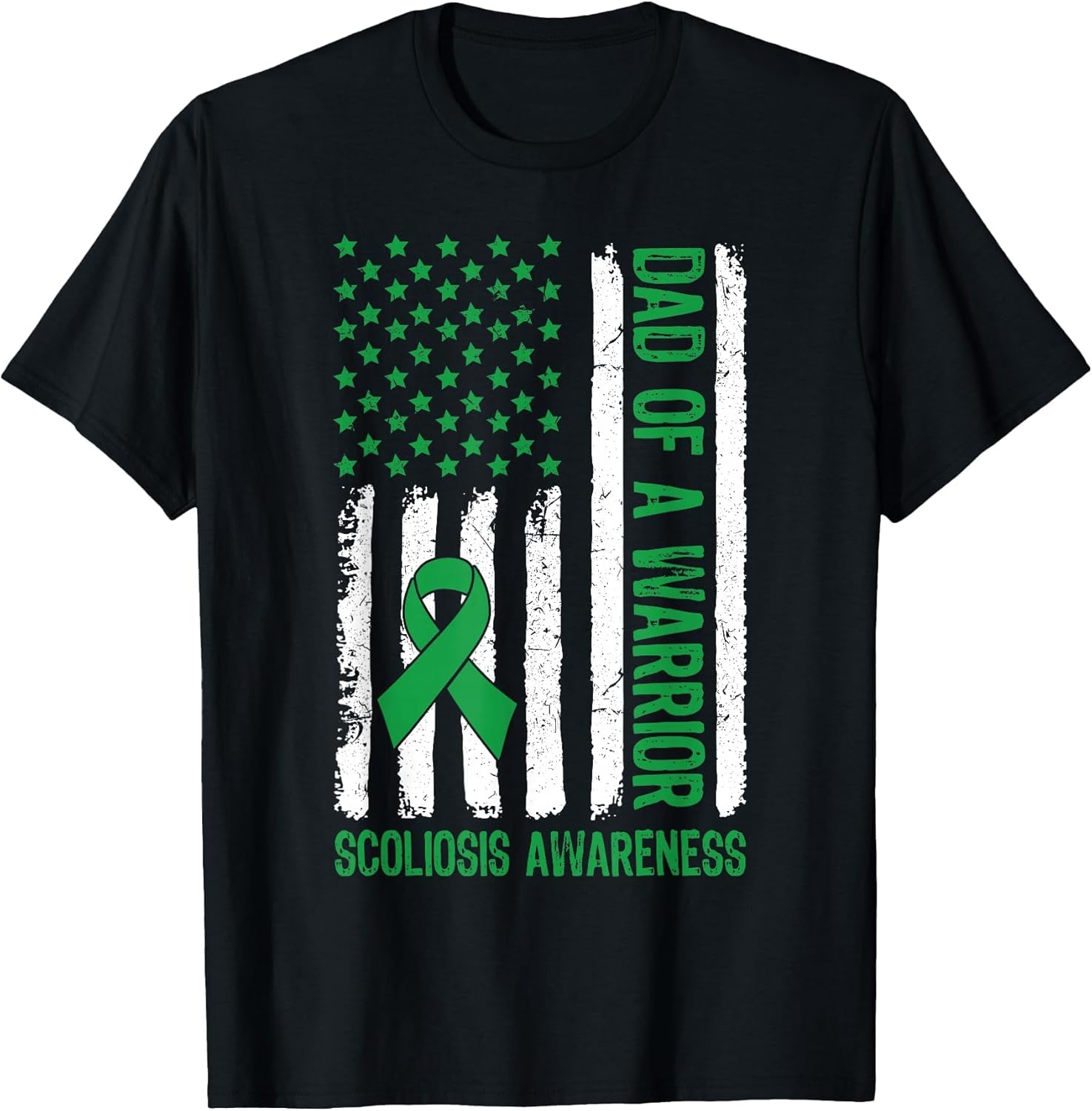 Dad of A Warrior Scoliosis Awareness Family US Flag