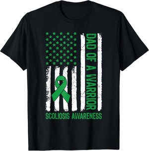 Dad of A Warrior Scoliosis Awareness Family US Flag