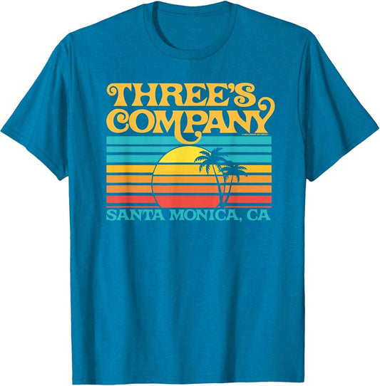 Three's Company Logo Santa Monica Retro 80's Sunset