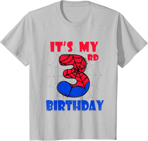 Kids It's My 3rd Birthday Spider Theme Party 3 Year Old Boys Kids