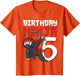 Kids 5th Birthday Ninja I'm 5 Years Old Bday Party Best Boy