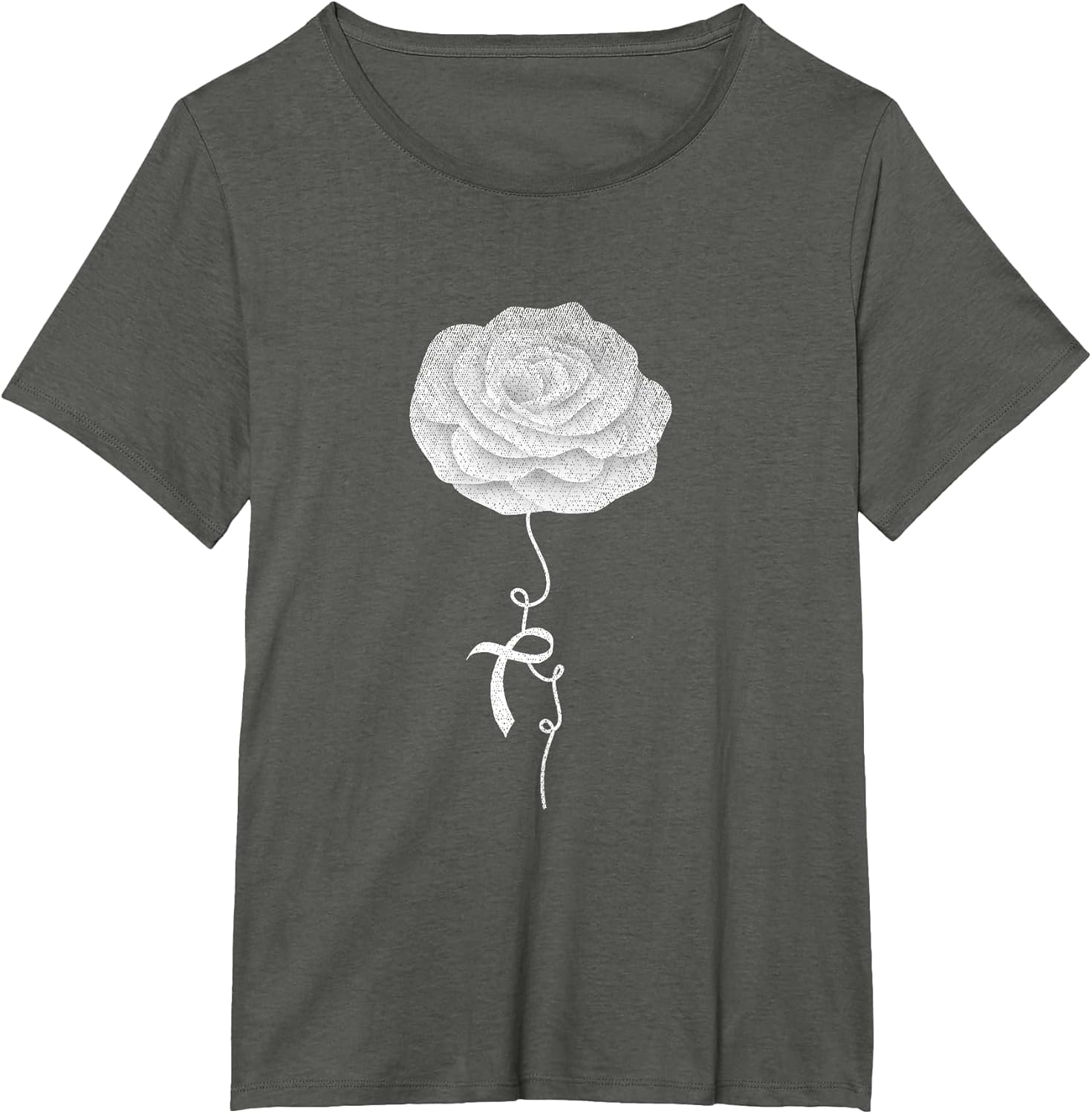 Flowers White Ribbon Women Lung Cancer Awareness