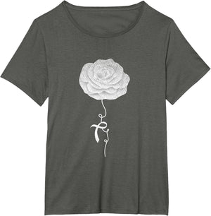 Flowers White Ribbon Women Lung Cancer Awareness