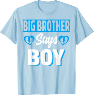Big Brother Says Boy Cute Gender Reveal Team Blue Baby Party