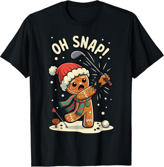 Oh Snap Gingerbreadman Golfer Golf Christmas Golfing