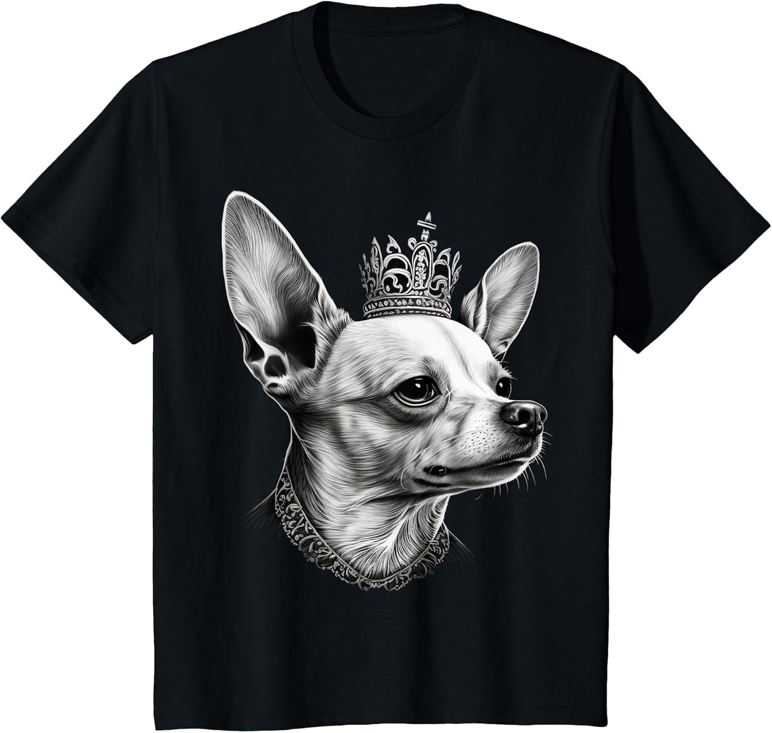 Black and White Chihuahua Dog on Crown Chihuahua