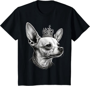 Black and White Chihuahua Dog on Crown Chihuahua