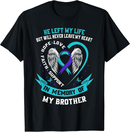 Teal and Purple in Memory of My Brother Suicide Awareness
