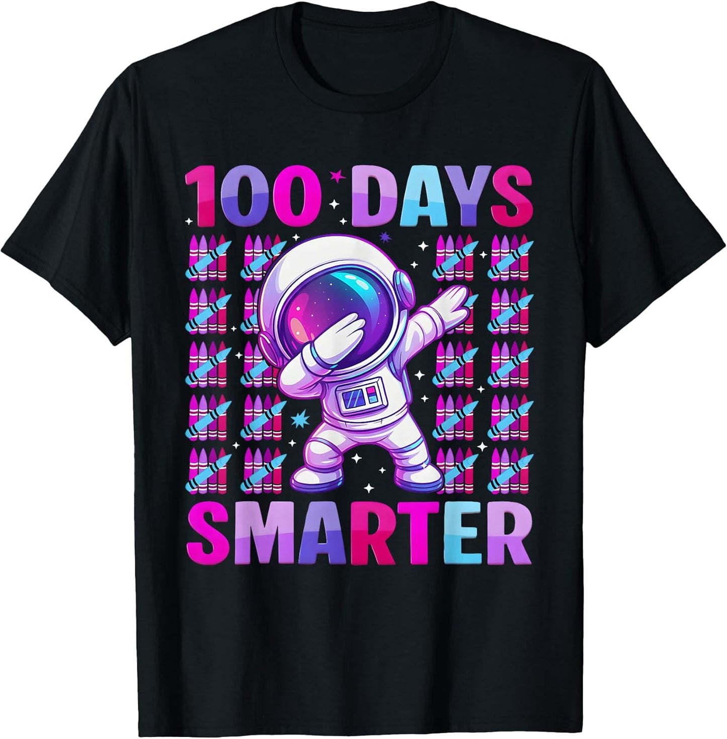 100 Days Smarter 100th Day of School Astronaut Space Kids
