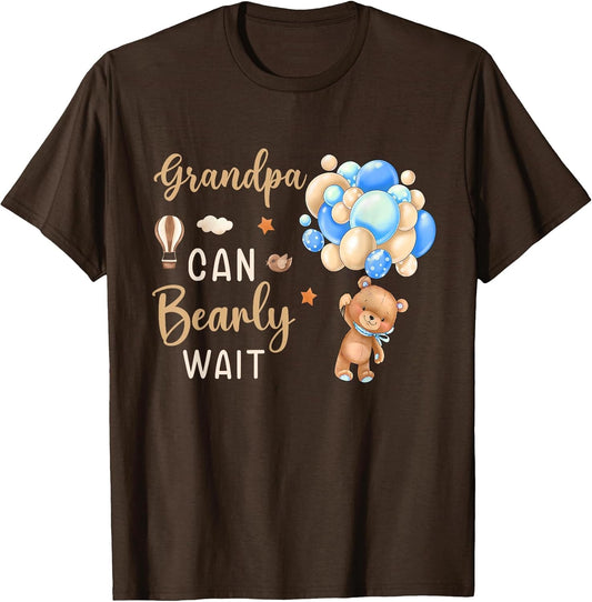 Grandpa Can Bearly Wait Bear Gender Neutral Boy Baby Shower