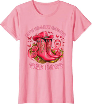 Give Breast Cancer The Boot Cowgirl Pink Ribbon Awareness
