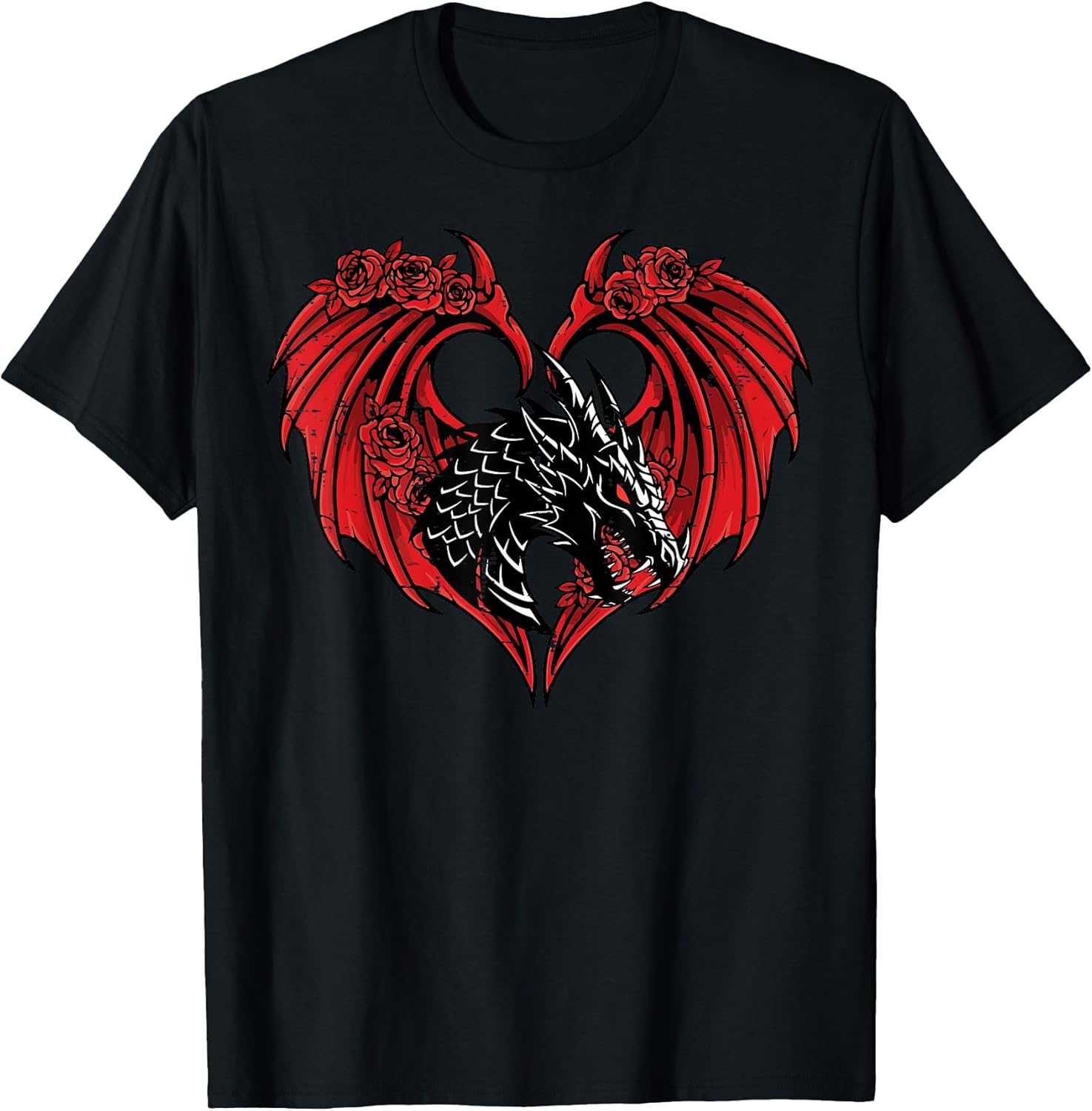 Valentines Day Dragon Heart Roses Wings Cool Boys Kids Men