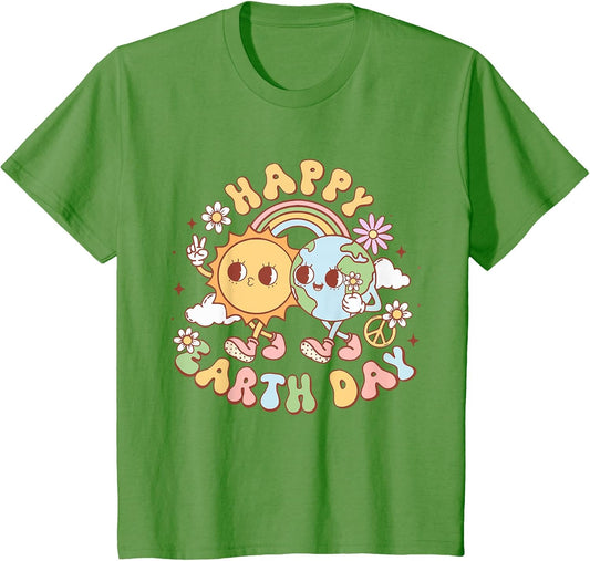 Retro Groovy Earth Day 2025 Planet Anniversary Girls