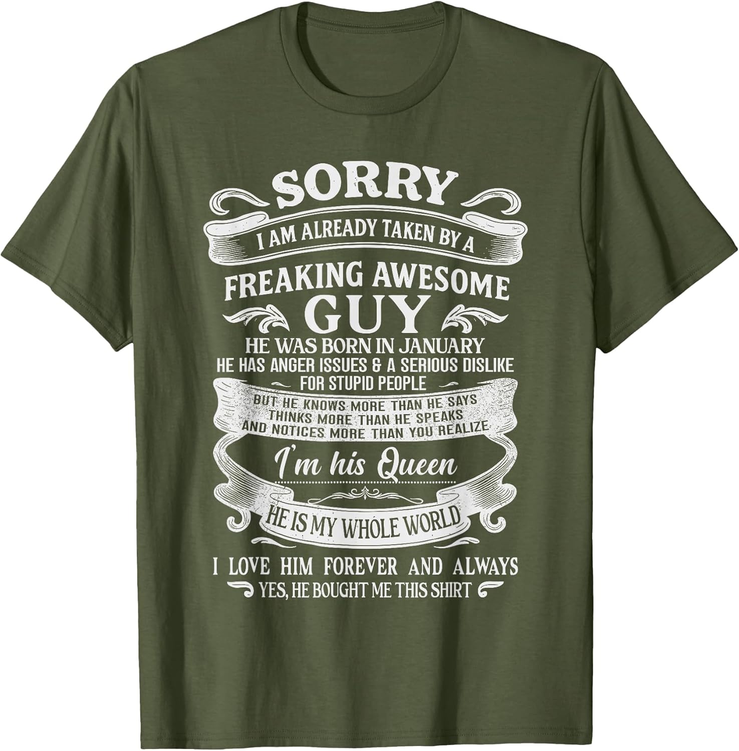 I Am Already Taken by Freaking Awesome Guy Born in January