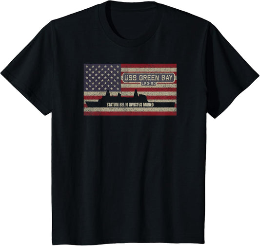 USS Green Bay LPD-20 Amphibious Transport Dock USA Flag