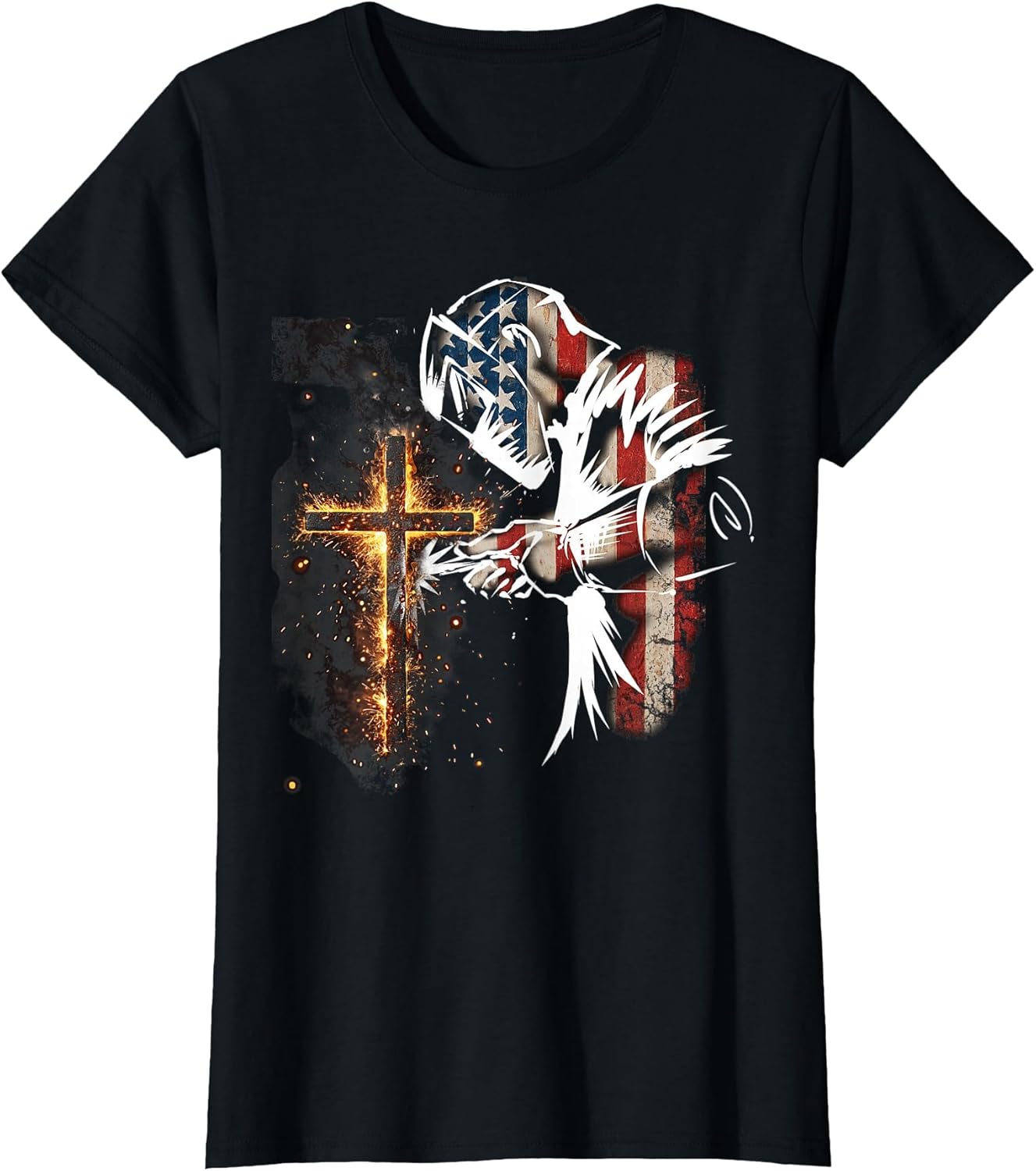 Welder American Flag Mig Tig Welding Faith Cross Christian