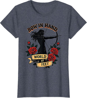 Bow In Hand World At Feet Archery Women Design