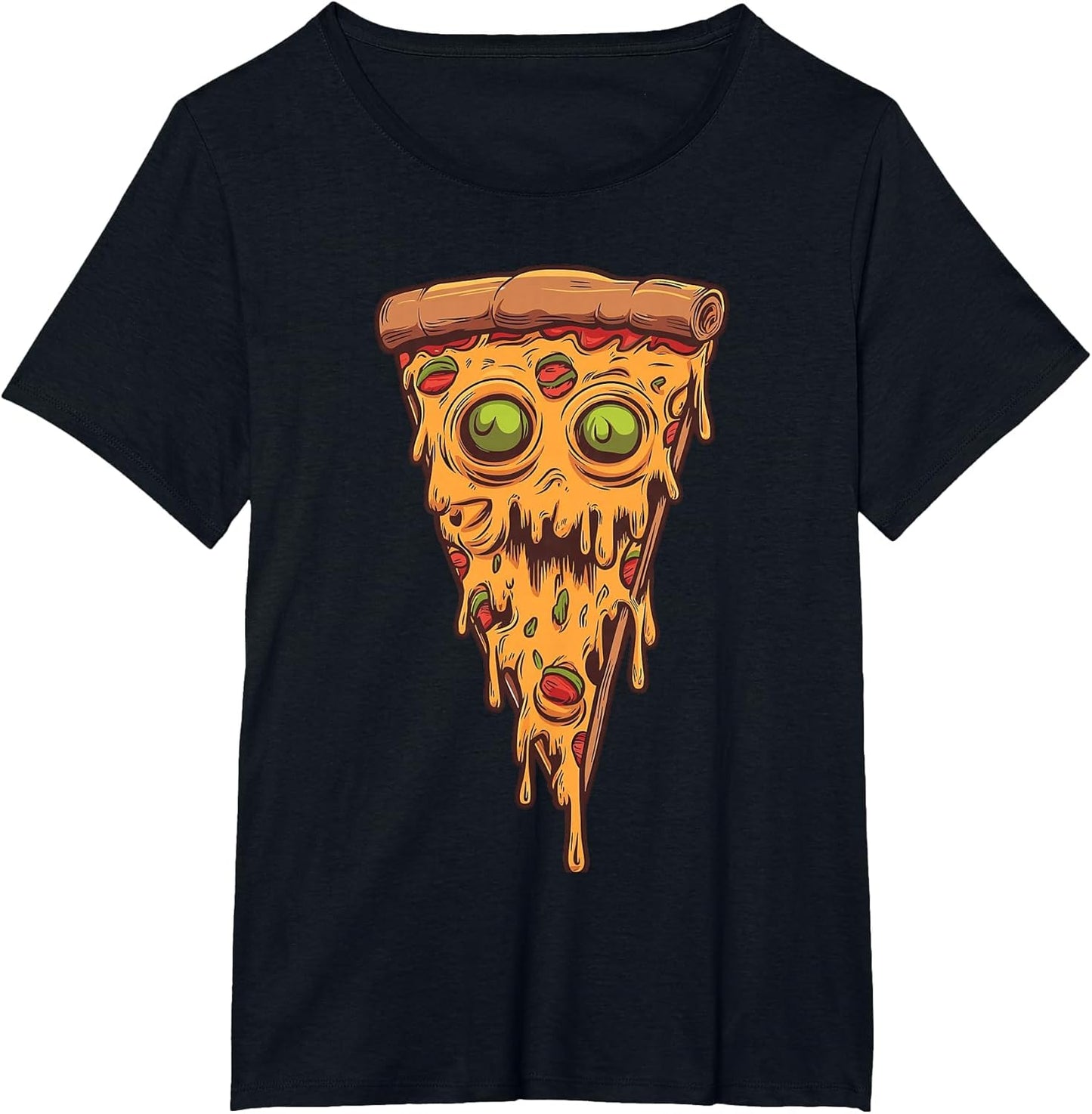 Funny Scary Face Pizza Lovers Spooky Halloween Food