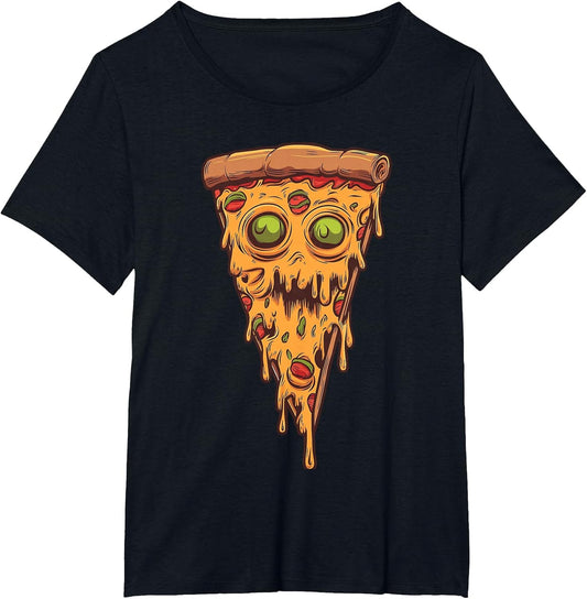 Funny Scary Face Pizza Lovers Spooky Halloween Food