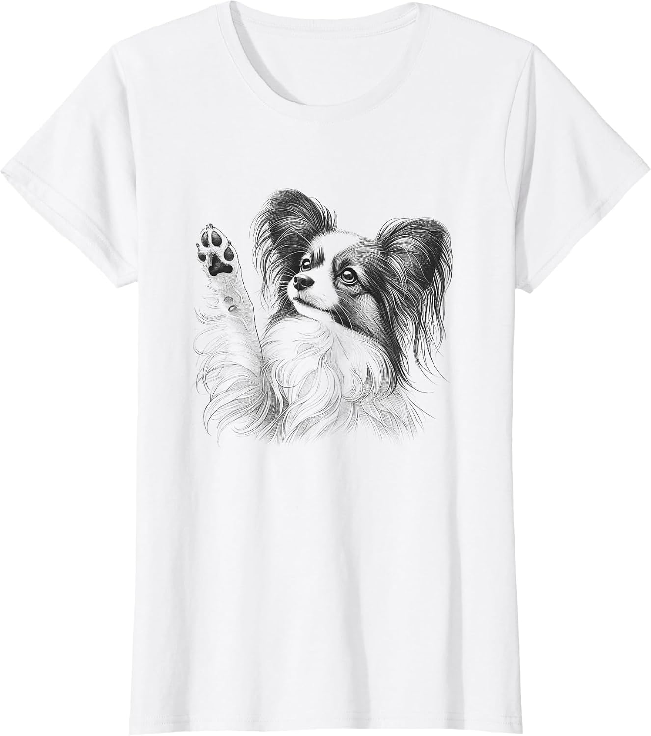 Papillon Dog Lover Raising Paw Design