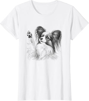 Papillon Dog Lover Raising Paw Design