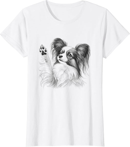 Papillon Dog Lover Raising Paw Design