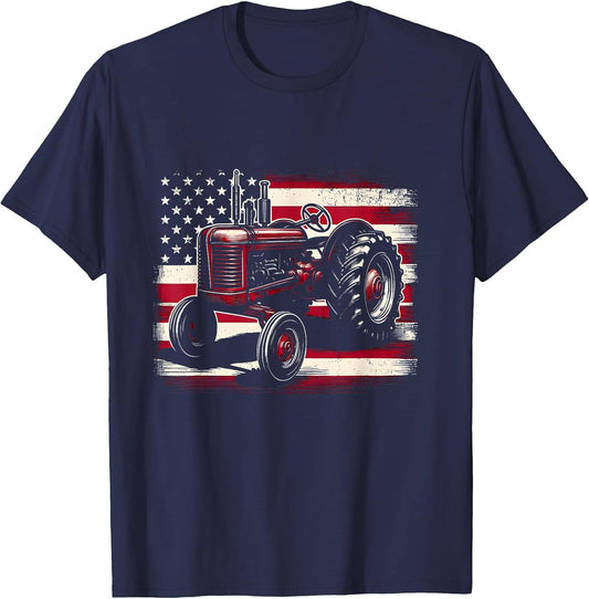 Old Farmall Cub Tractor American Flag Patriotic Farming Farm