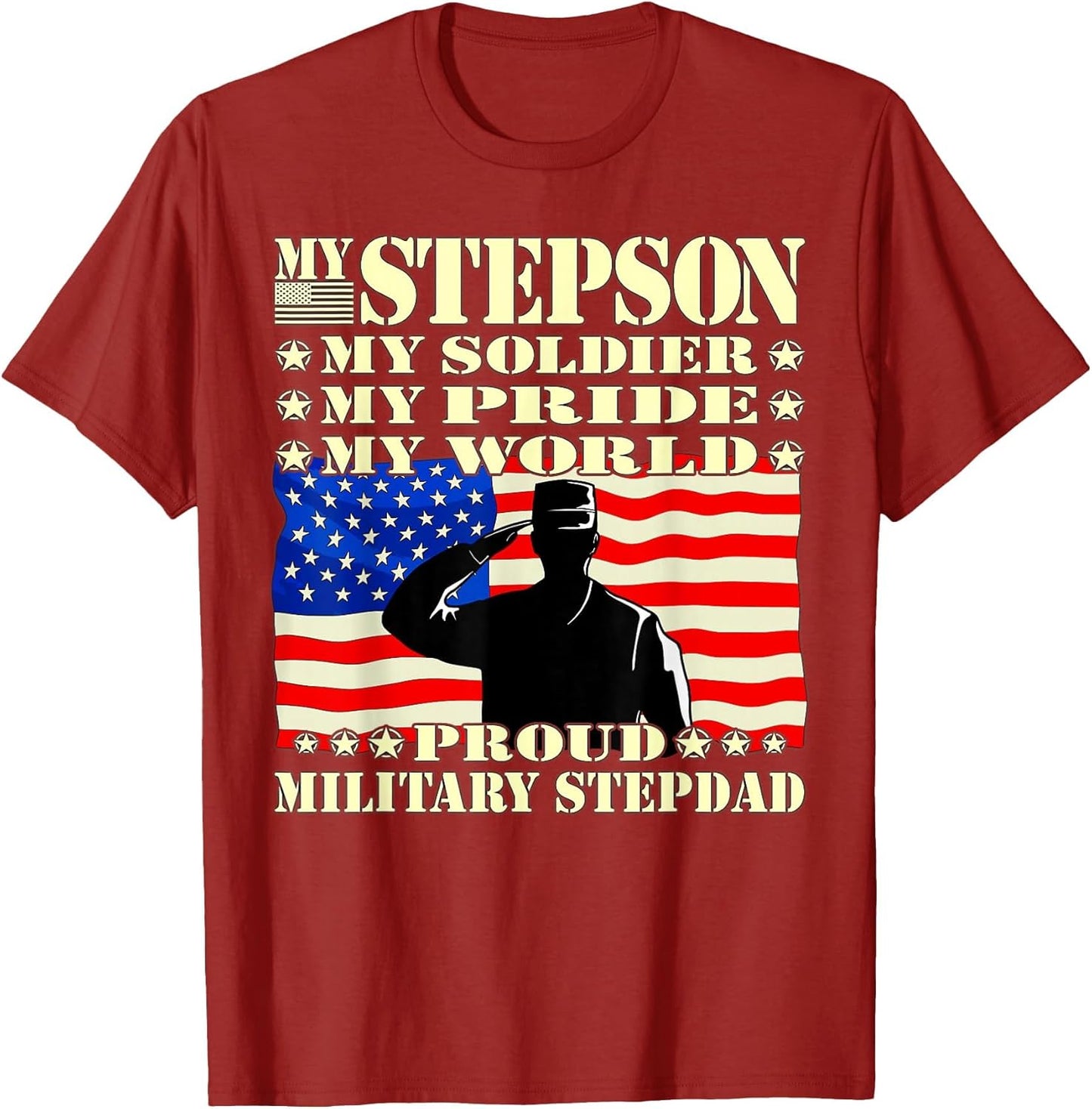 My Stepson My Soldier Hero Proud Military Stepdad Dad Gifts