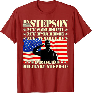 My Stepson My Soldier Hero Proud Military Stepdad Dad Gifts