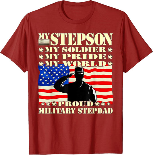 My Stepson My Soldier Hero Proud Military Stepdad Dad Gifts