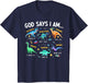Kids Christian Lovers God Says I Am Space Dinosaur Kids Jesus