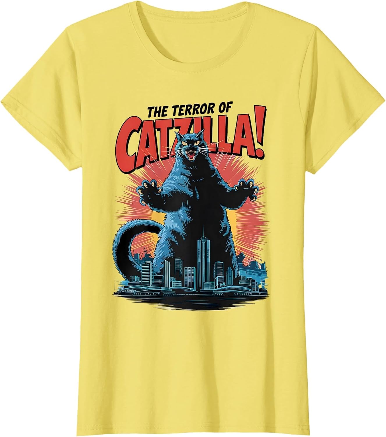 Terror of Vintage Catzilla Cat Spooky Cat Halloween