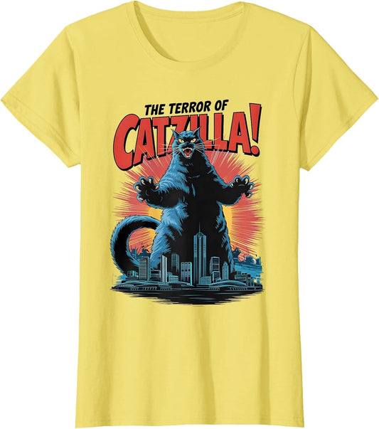Terror of Vintage Catzilla Cat Spooky Cat Halloween