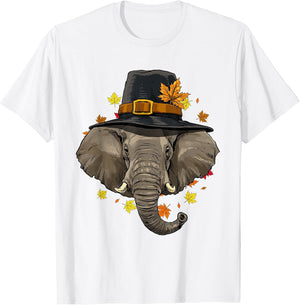 Thanksgiving Elephant Pilgrim Turkey Day Autumn Fall Tusker