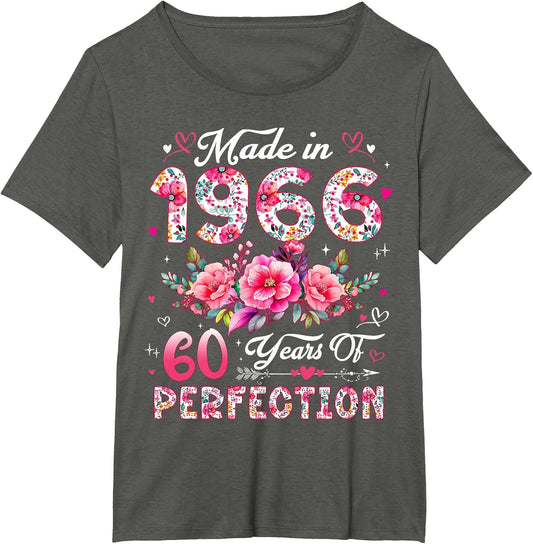 60 Year Old Made in 1966 Floral 60th Birthday Women