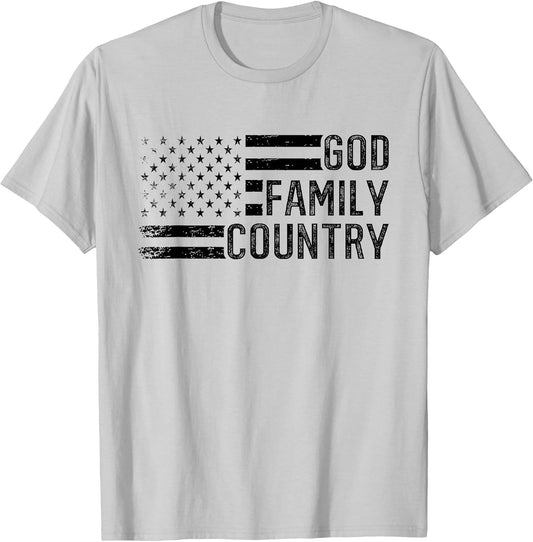 God Family Country - Patriotic Christian US Flag