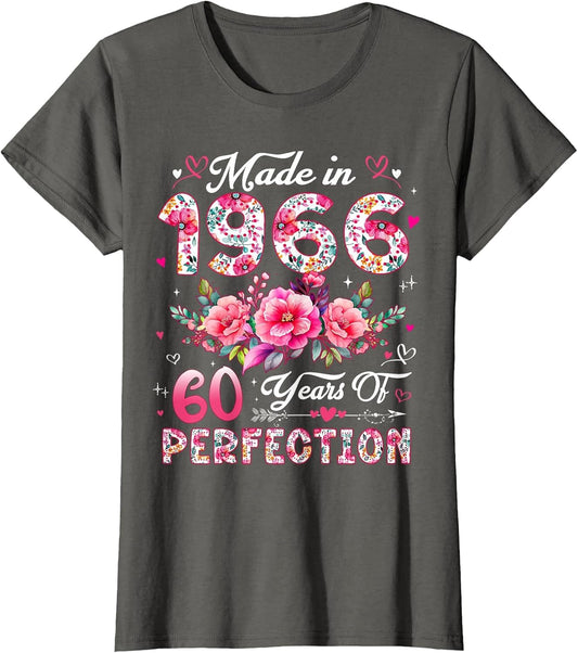 60 Year Old Made in 1966 Floral 60th Birthday Women