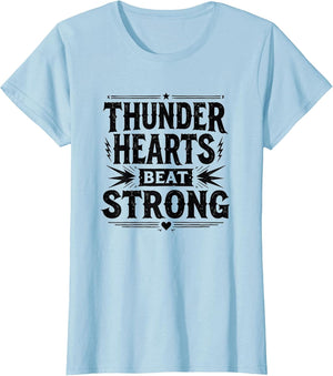 Thunder Hearts Beat Strong Rock and Roll Design