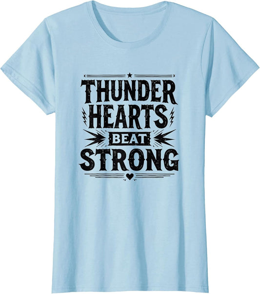 Thunder Hearts Beat Strong Rock and Roll Design