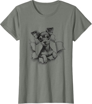Cute Miniature Pinscher Dog Min Pin Peeking Design